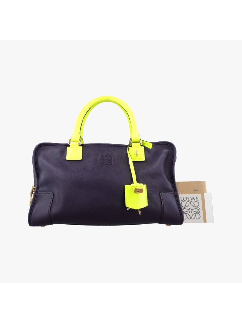 Loewe Amazona 36 Purple Fluorescent Yellow Leather